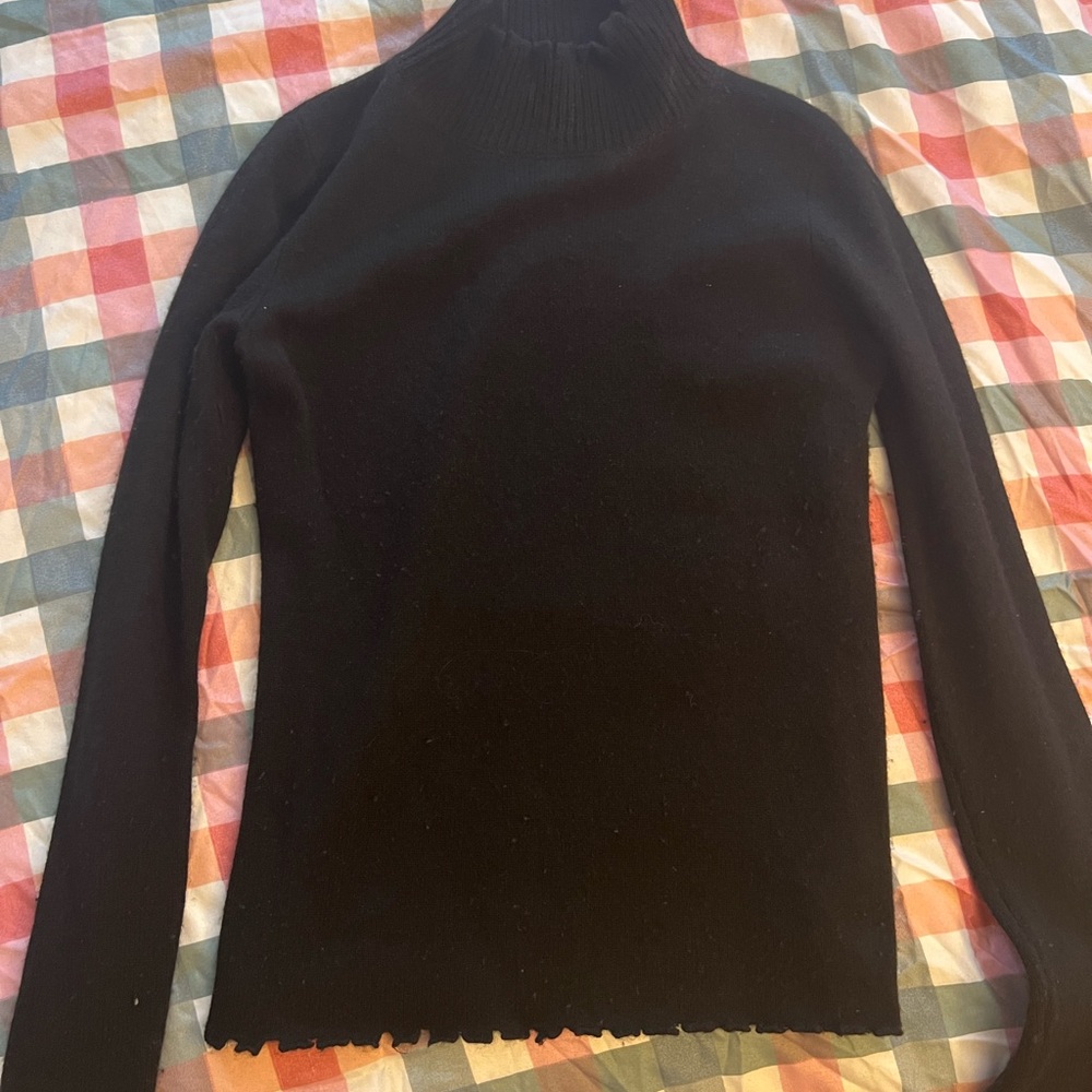 Fate Cashemere Blend Distressed Sweater Black S